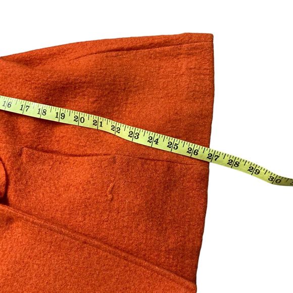 Sandro Jacket Womens Sz Large Orange Button Wool Long Sleeve Blazer Ruffles - Picture 3 of 8